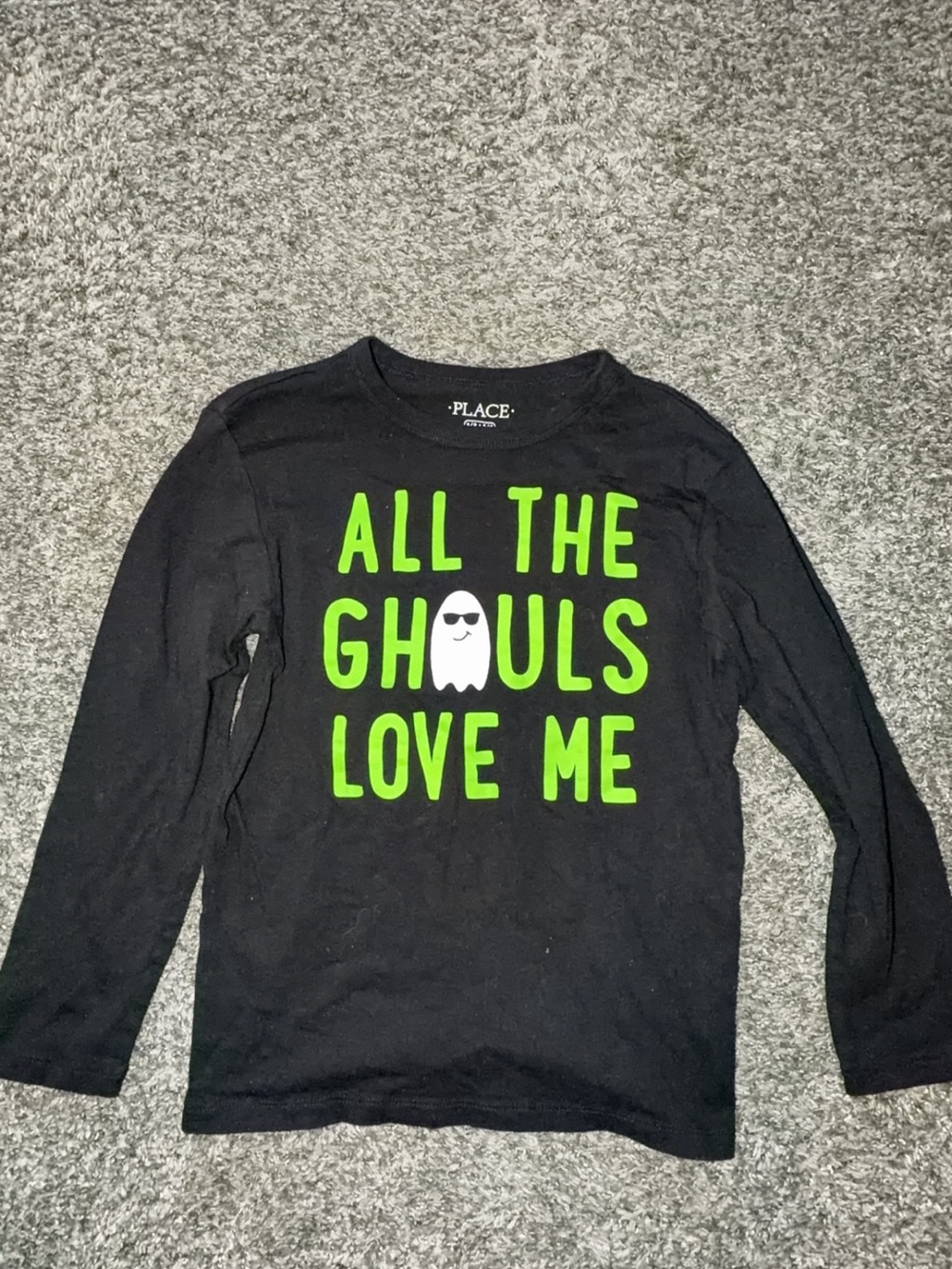 The Children's Place Black 'All The Ghouls Love Me' Long Sleeve Tee